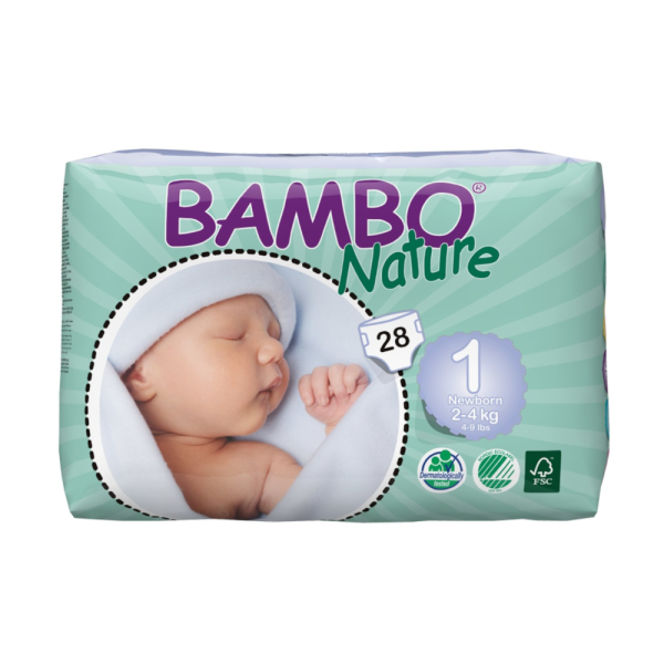 Bambo Nature Fraldas Newborn T1 2-4 kg 28 Un