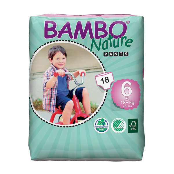 Bambo Nature Pants Fraldas T6 18+ kg 18 Un