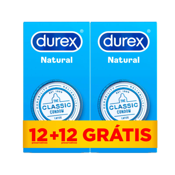 Durex Natural Preservativos 2x12 Unidades