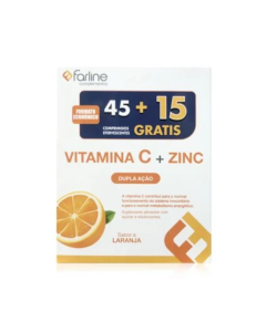 Farline Vitamina C + Zinco Sabor Laranja X45 + 15 Grátis